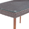 Alaterre Furniture Athens All-Weather Wicker Outdoor 26"H Cocktail Table with Glass Top AWWB04BB